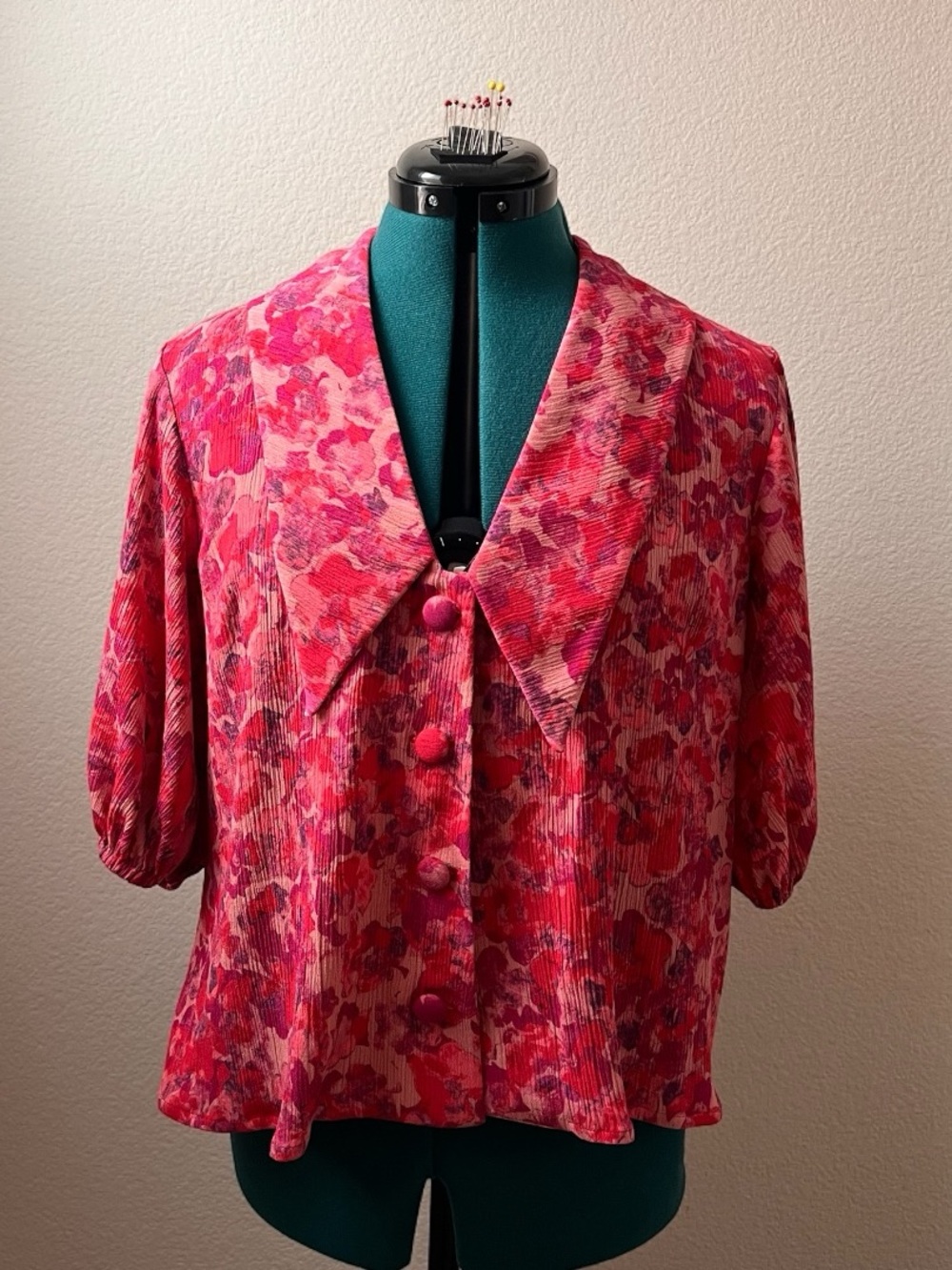 Floral Button-Front Blouse